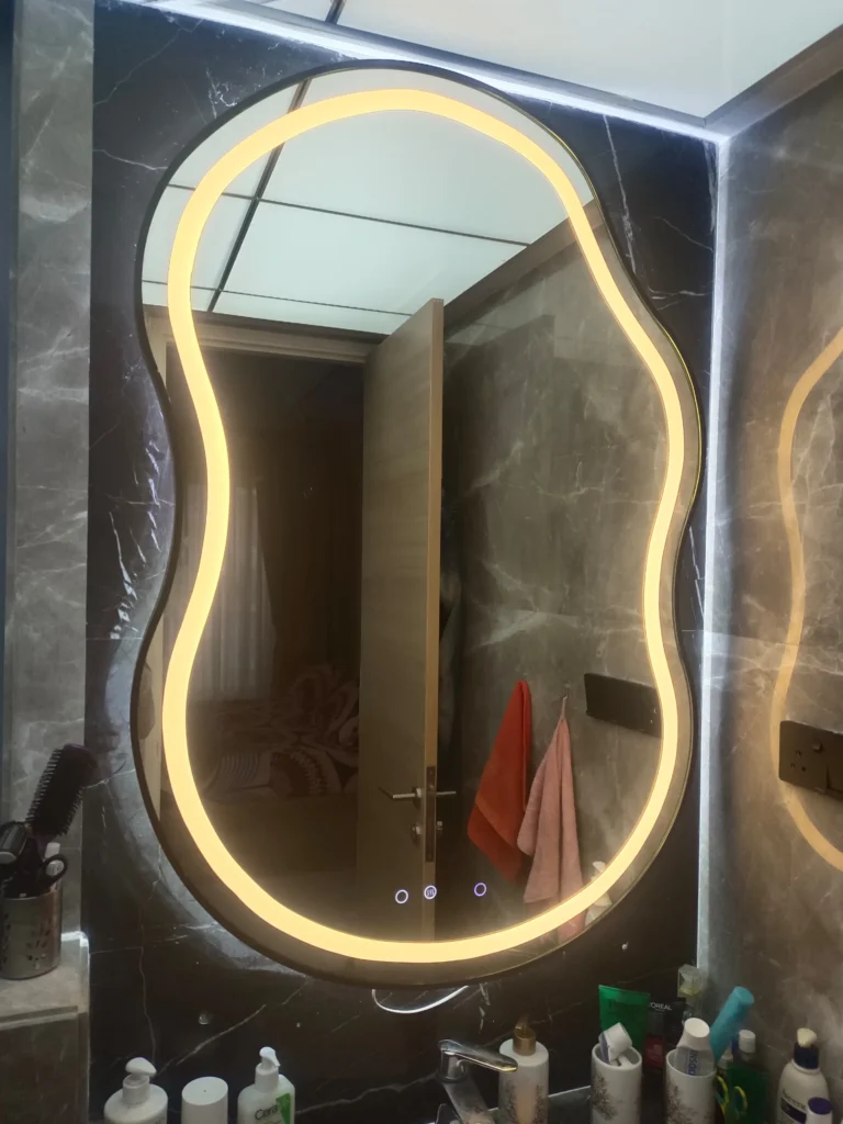 Framed led mirror with Defogger