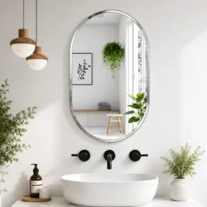 Oval Bevelled Edge Wall Mirror 16 × 21 Inch